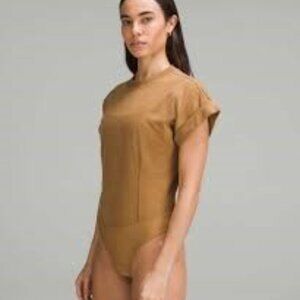 Lululemon Heavyweight Soft Cotton Short Sleeve Jersey T-Shirt Thong Cut Bodysuit
